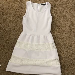white formal dress with lace details